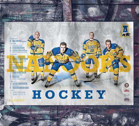 2018 19 Alaska Nanooks Hockey Team Schedule Poster On Behance