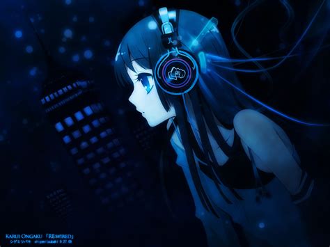 Wallpaper Illustration Anime Girls Blue Headphones K On Akiyama