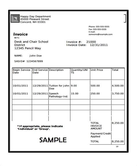 Education Invoice 8 Examples Format Pdf Examples