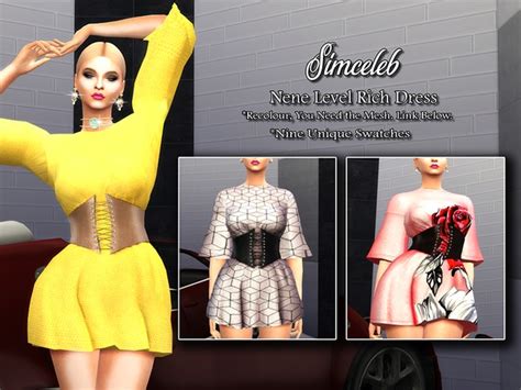 Nene Level Rich Dress By Simceleb At Tsr Sims 4 Updates