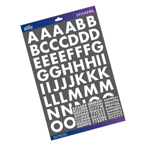 Sticko Alphabet Futura Bold Stickers Large White Ebay