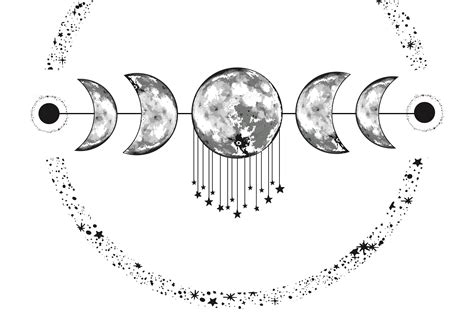 Moon Phase Illustration Charming Moons Etsy