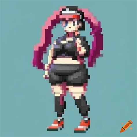 Full Body Pixel Art Of A Female Pokemon Trainer In Anime Style On Craiyon