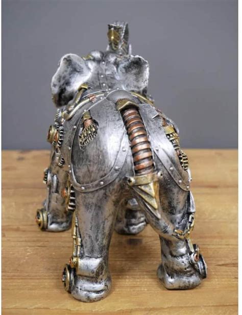 Steampunk Elephant Silver Resin Ornament Etsy