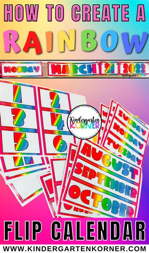 Rainbow Classroom Theme Decor How To Create A Rainbow Flip Calendar