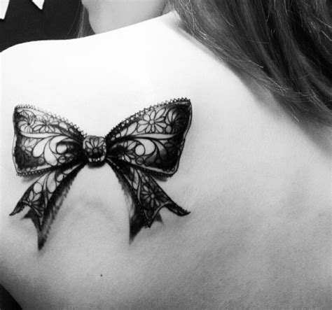 Lace Bow Tattoo On The Backlace Bows Tattoo Lace Bow Tattoo Lace Bow