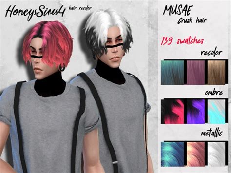 Male Hair Recolor Musae Crush By Honeyssims4 At Tsr Sims 4 Updates