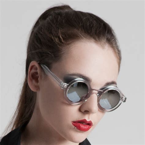 Round Clear Sunglasses Mirror Lens Cybergoth Style Ht 005 Hi Tek Webstore