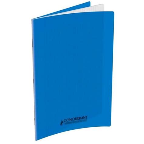 cahier conquérant 24 x 32 96 pages polypro plusieurs coloris disponibles bleu cdiscount