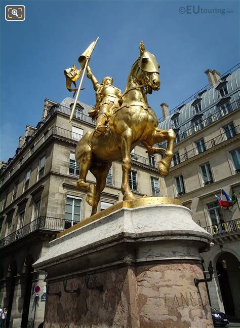 The painting is in the louvre museum in paris. Photos of gilded equestrian statue of Joan of Arc in Paris ...