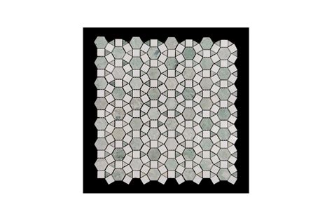 alhambra light green celeste honed and thassos polished marble mosaic tile