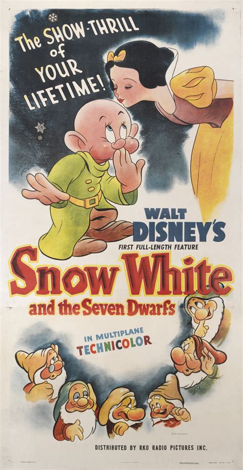 Snow White And The Seven Dwarfs 1937 Re Release Poster 1958 Us