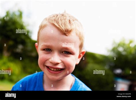 Young Boy Smiling Portrait Stock Photo Alamy