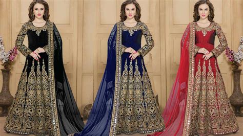 Please email infor@vintageindianyc.com for p Partywear Floral Anarkali Gown / Anarkali Dress Designs ...