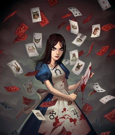 alice and falling cards characters and art alice madness returns alice liddell dark alice in