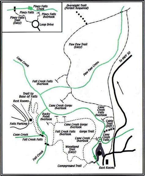 Fall Creek Falls Campground Map Trail Map Cumberland Plateau