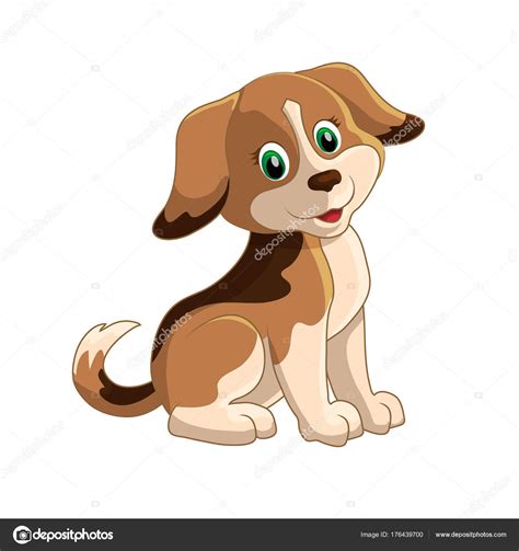 Lindo Divertido Dibujos Animados Perros Vector Cachorro