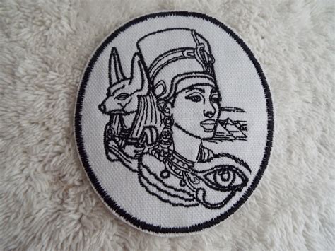 Egyptian Queen Anubis Embroidered Iron On Patch Etsy