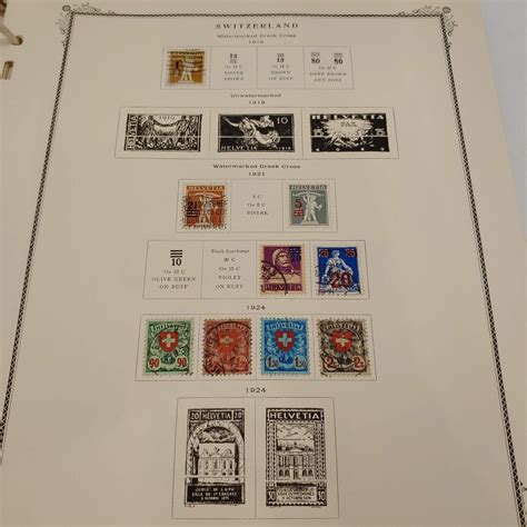 Switzerland Helvetia Stamp Album In Scott Pages Over 250 Stamps Ebay