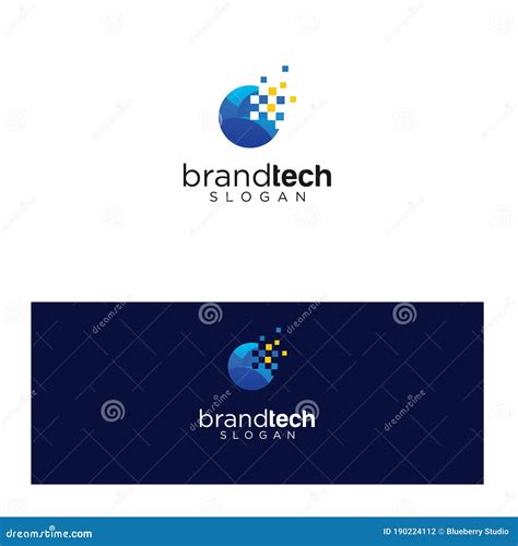 Modern Circle Tech Logo Design Template Round Tech Digital Technology