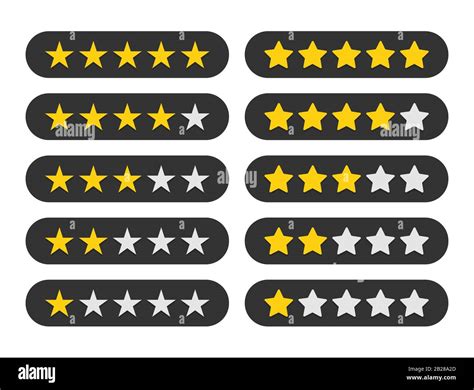 Five Stars Rating Icon Rate Status Level For App Vector Illustration