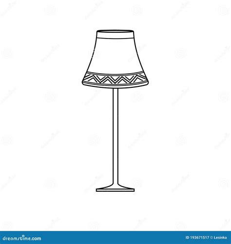 Floor Lamp Black Outline Stock Vector Illustration Of Design 193671517