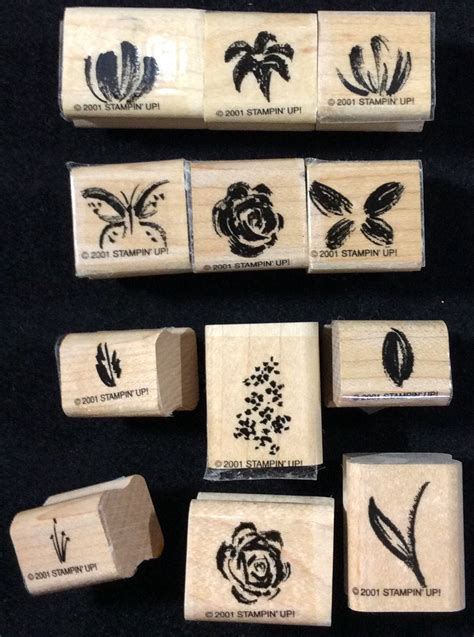 Watercolor Minis Wood Mounted Rubber Stamp Set From Stampin Etsy
