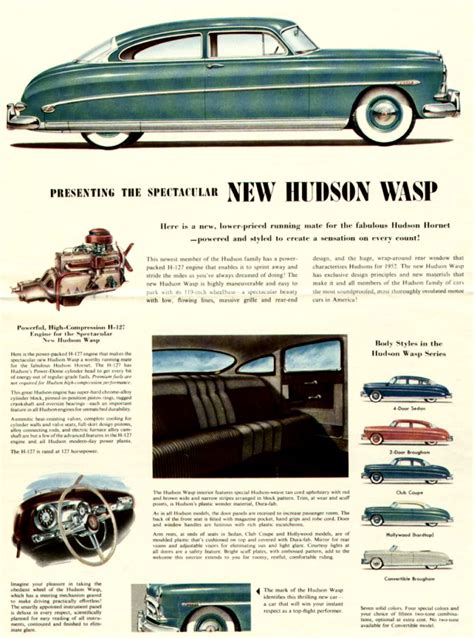 1952 Hudson Full Line Brochure