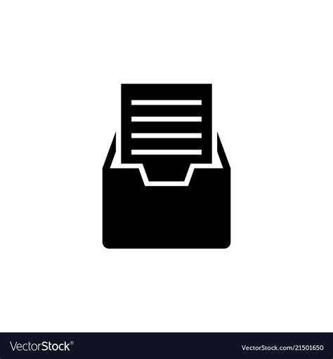 File Cabinet With Documents Flat Icon Royalty Free Vector