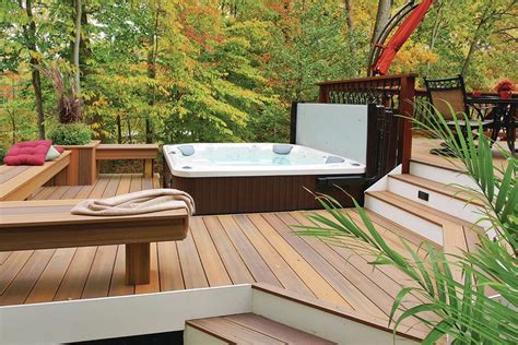 Hot Tub Gallery Professional Deck Builder Options And Upgrades Design Outdoor Rooms Decks