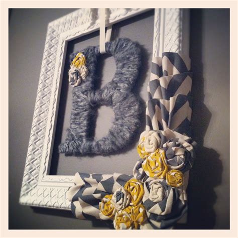 Initial Frame Wreath With Fabric Flowers Framed Initials Frame