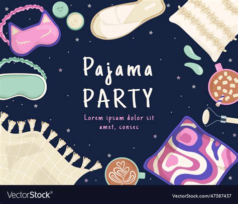 Pajama Party Invitation Poster Royalty Free Vector Image