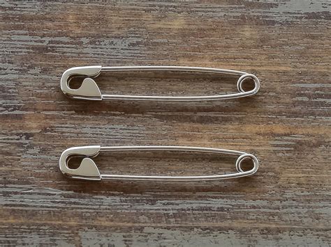 Sterling Silver Safety Pin Brooches 24jewels