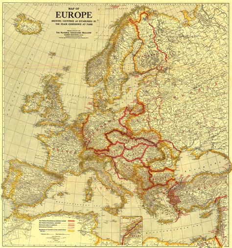 Europe 1921 Wall Map By National Geographic