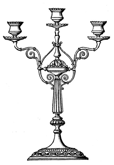 Vintage Clip Art Ornate Candelabra The Graphics Fairy