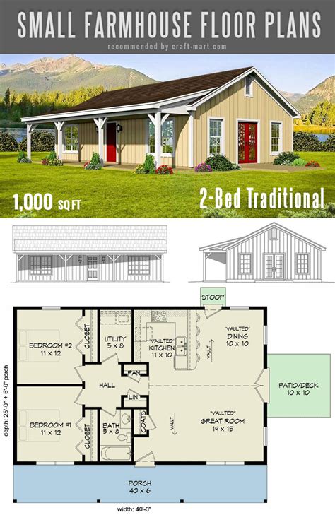 The Best Simple Farmhouse Plans Timeless 2 Bed Small Traditional Farmhouse Plan In 2020