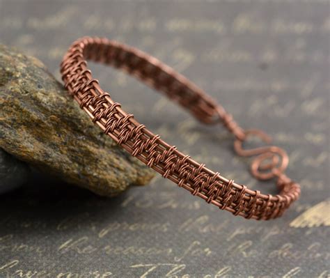 Copper Wire Woven Bracelet For Men Or Women Rustic Wire Weave Etsy