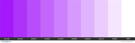 Hues Shades And Tints Of Purple Common Names Their Rgb And Hex Codes