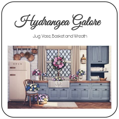Hydrangea Galore Decor Set Sooky88 On Patreon Fireplace Set White