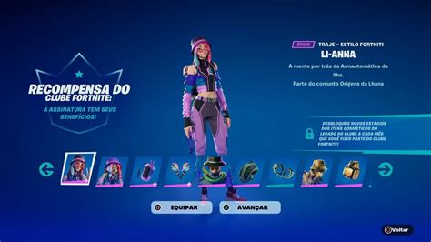 Novo Clube Fortnite Li Anna Estilos Legado Youtube