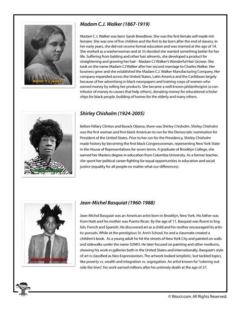 Black History Timeline For Kids Printable