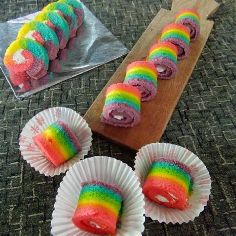 Resep Mini Rainbow Roll Cake Dan Tips Cara Membuatnya