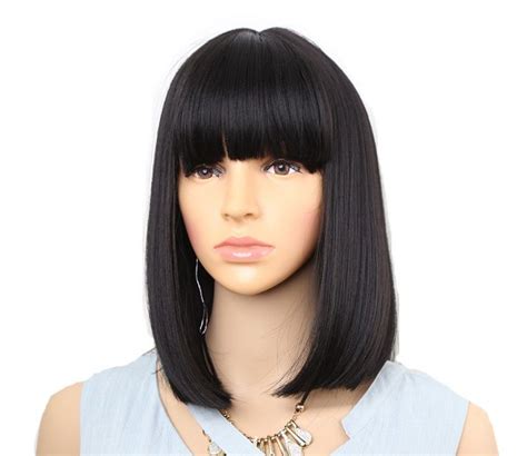 2999 Black Bob Synthetic Wig With Bangs Wigs Cleopatra Hair Hair