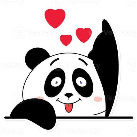 Panda Love Valentine Cartoon Cute 17189102 Png
