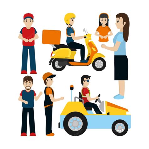 Premium Vector Set Of Delivery Couriers Cartoons Collection