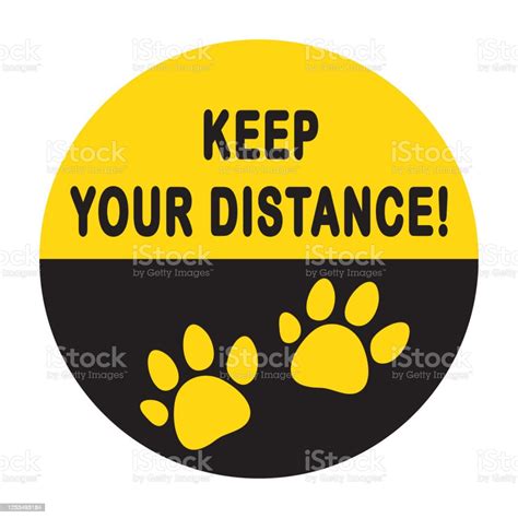 Keep Your Distance Round Floor Marking For Queue Shoe Prints As Dog Paw
