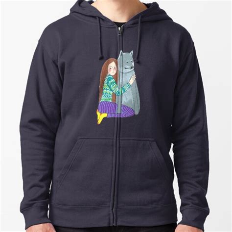 Wolf Girl Zipped Hoodie By Doodlesandstuff Redbubble