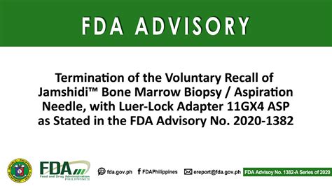 Based on careful consultation with experts, we developed clear maximum thresholds for each of the subject metals: FDA Advisory No.2021-1382-A || Termination of the ...