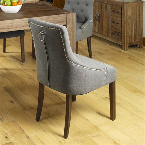 These dining chairs are beautifully handcrafted with care. Shiro Walnut Dining chair Dark Grey Upholstered | Dining ...