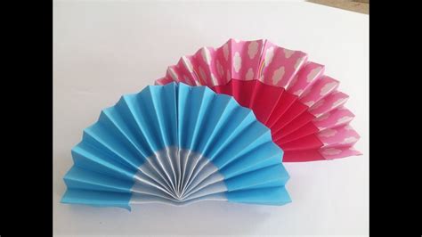 How To Make Hand Fan With Paper Origami Hand Fan Paper Youtube